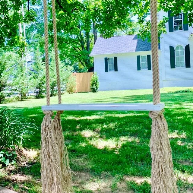 Aged Painted Oak Backyard Swing - Outdoor Garden Swing