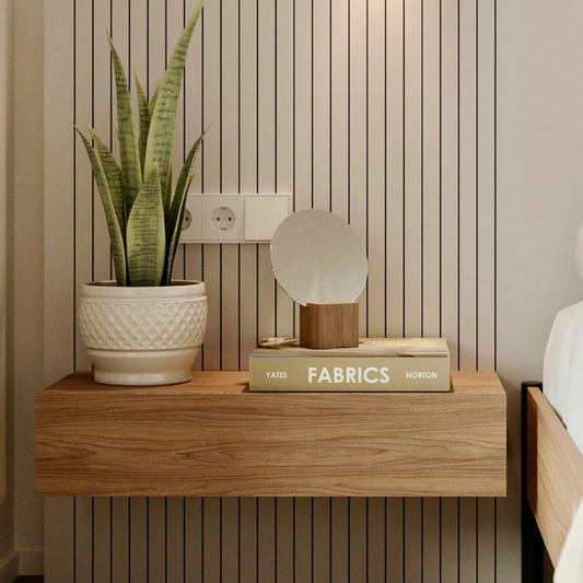 Modern Oak Floating Bedside Shelf | Nightstand with Drawer | Floating Bedside for Bedroom | Handmade Floating Shelving