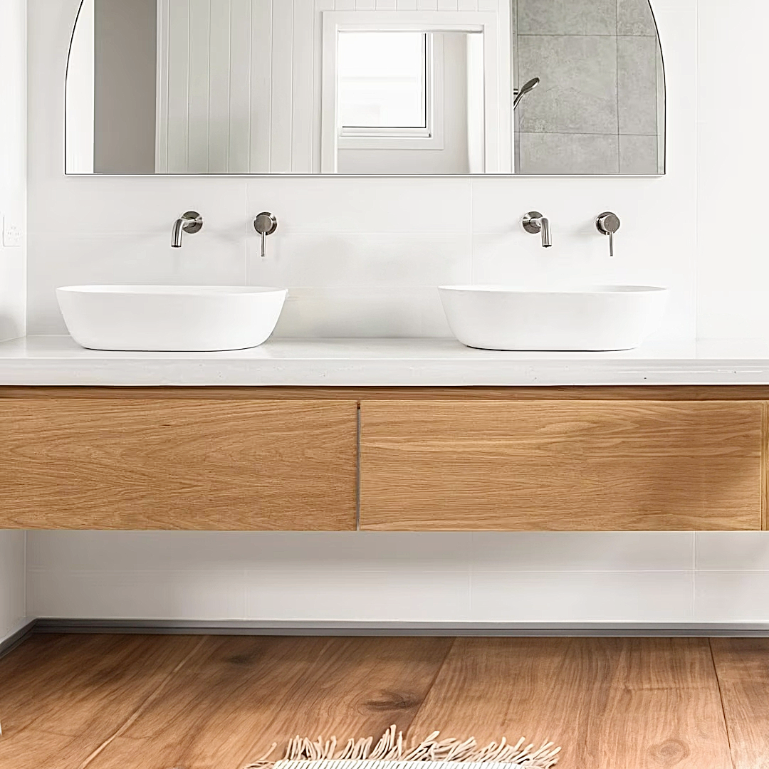 Base Modern Oak Bathroom Vanity | Cabinet with 2 Drawers - 900mm | 1000mm | 1200mm