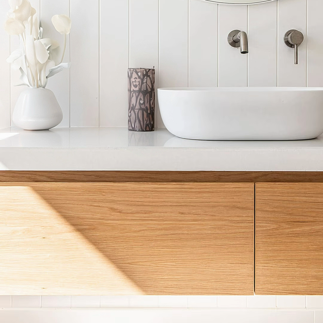 Base Modern Oak Bathroom Vanity | Cabinet with 2 Drawers - 900mm | 1000mm | 1200mm