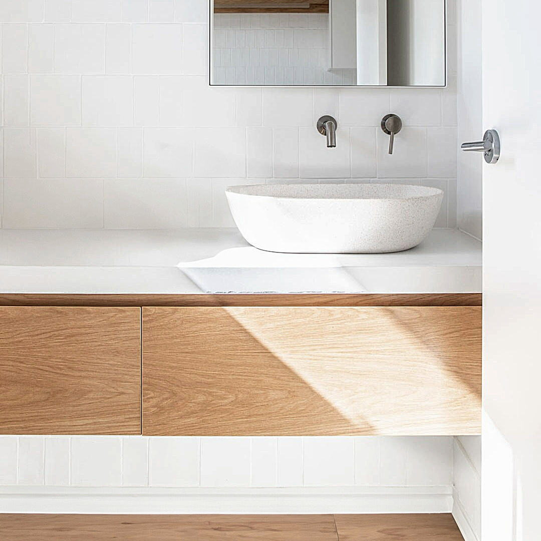 Base Modern Oak Bathroom Vanity | Cabinet with 2 Drawers - 900mm | 1000mm | 1200mm