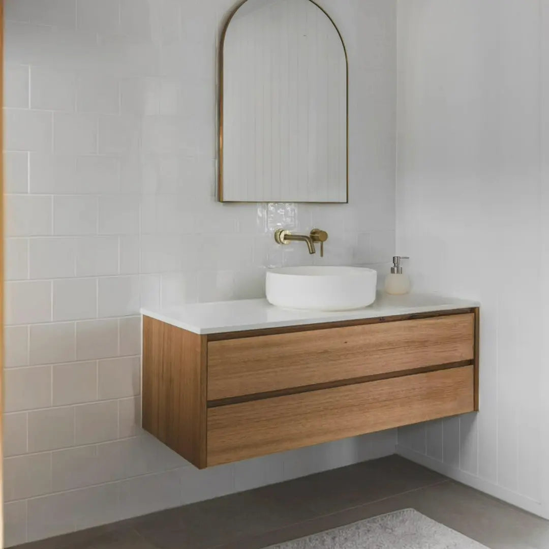 Modern Oak Bathroom Vanity with 2 Drawers - 900mm | 1000mm | 1200mm or custom Vanity Unit | Bathroom Design | Floating Vanity | Oak Top