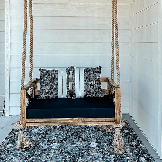 Solid Wood Porch Swing Bed - 100% Handmade Outdoor Swing