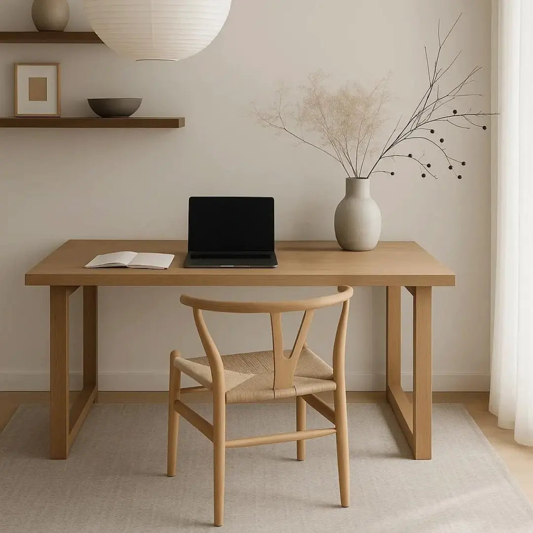 Solid Oak Desk | Handcrafted European Oak, Minimalist Design, Custom Sizes Available