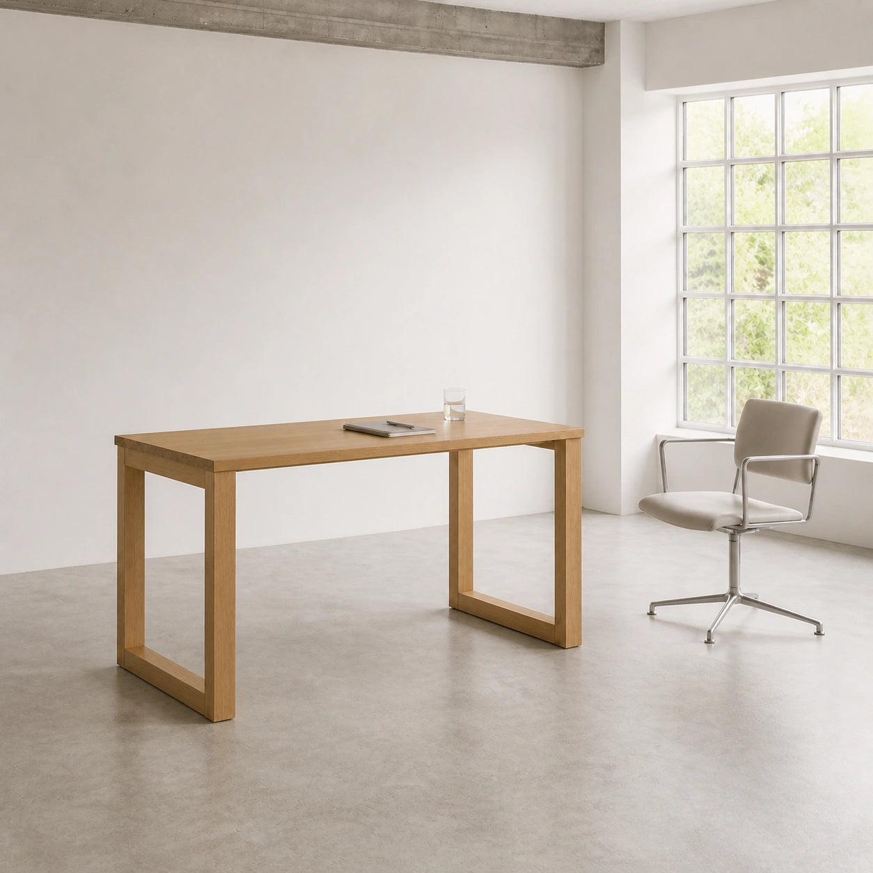 Bureau en chêne massif | Fabrication artisanale en chêne européen, design minimaliste, dimensions sur mesure disponibles