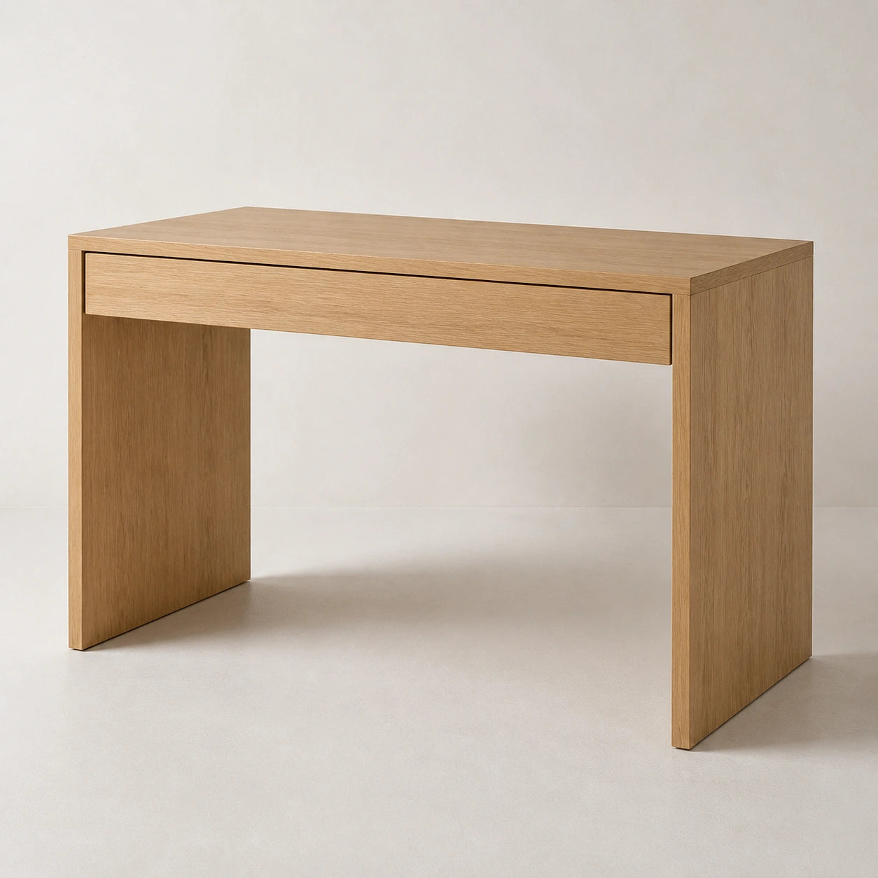 Bureau en chêne massif avec tiroir pleine longueur — Bureau minimaliste Japandi
